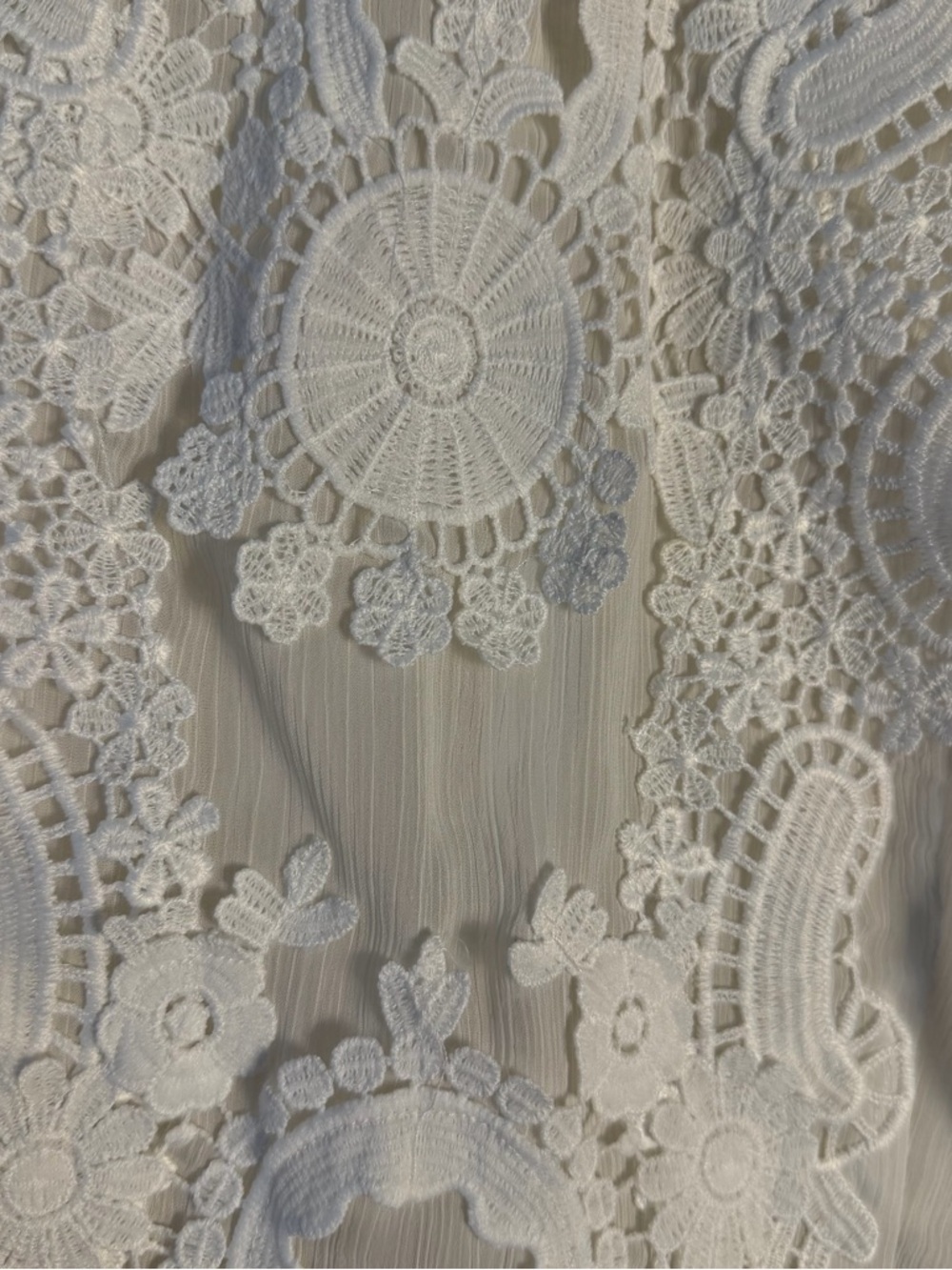 Lulumari White Lace Crochet Peasant Blouse - Picture 6 of 8